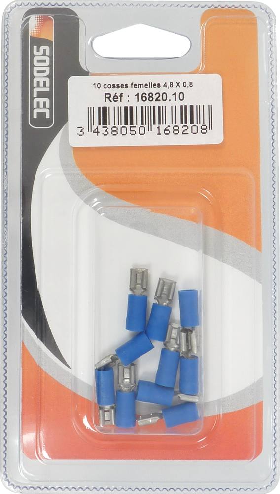 10 COSSES FEM 4.8X0.8 BLEU   BL
