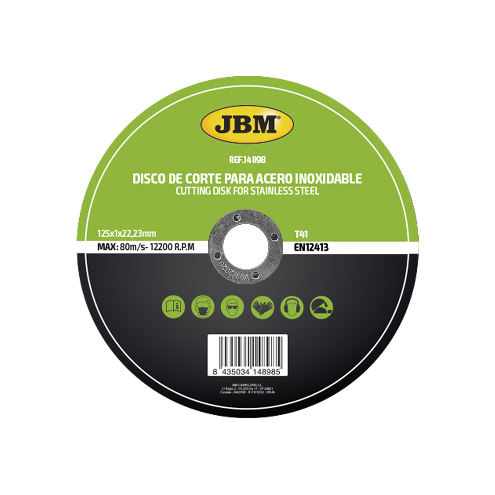 CERCLE DE COUPE T41 POUR ACIER INOXYDABLE, 125 X 1 MM