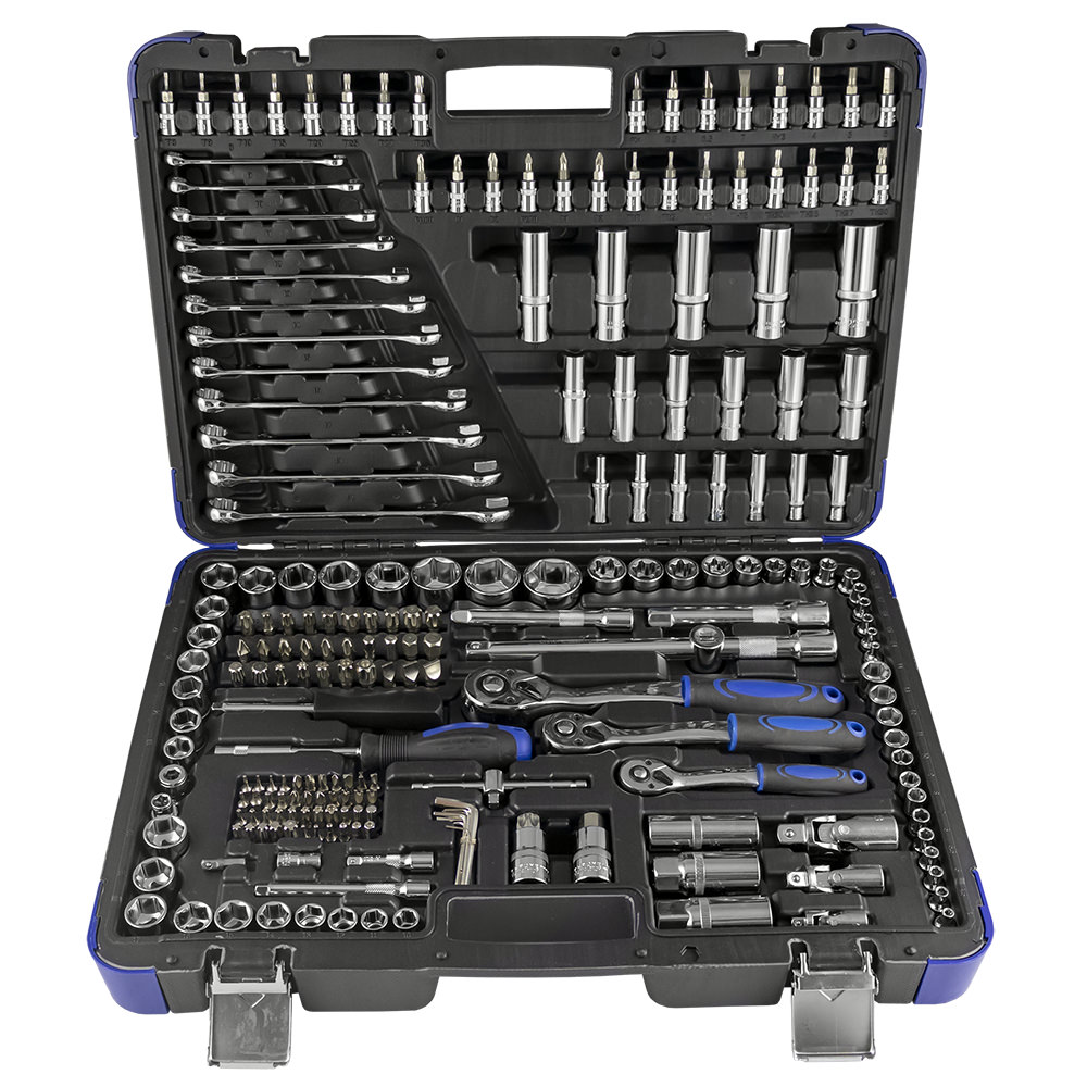 COFFRET DE DOUILLES 216 PIÈCES 6 PANS - CHROME