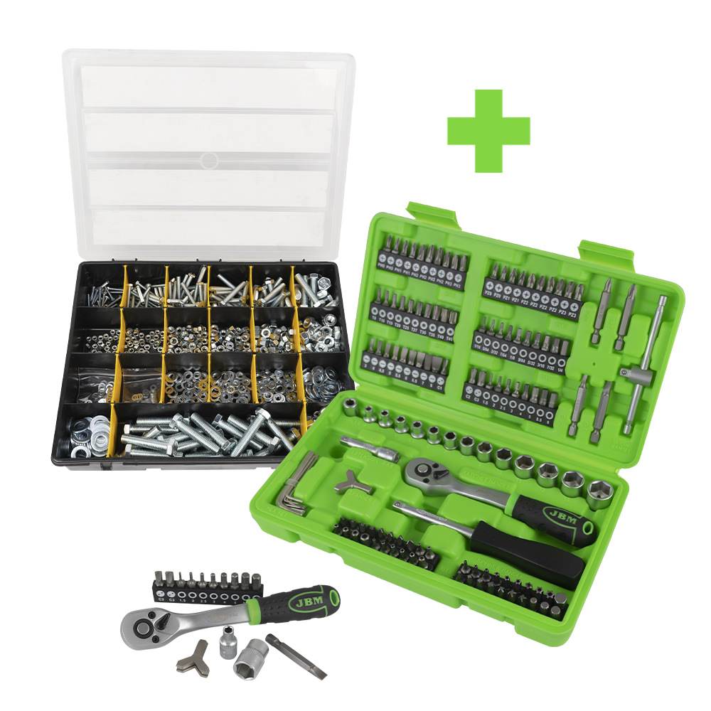 SERIE 367: KIT DE DE DOUILLES ET D'EMBOUTS 53953 + VISSERIE BOULONNERIE ET RONDELLES 51804