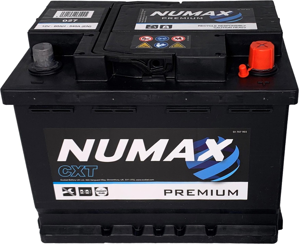 Batterie 60Ah/540A (L2, bac haut) NUMAX