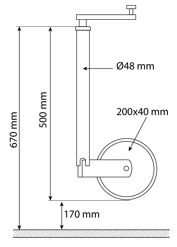 ROUE JOCKEY DIAM.48MM JANTE ACIER