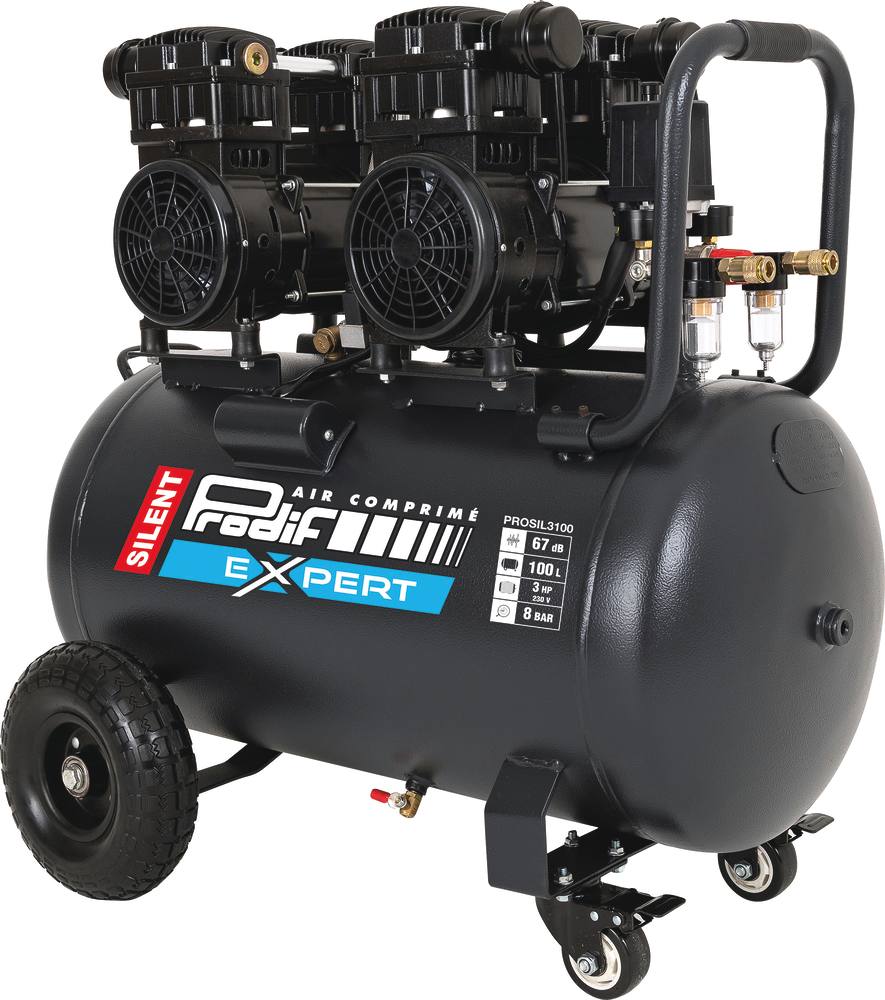 COMPRESSEUR SILENCIEUX 100L 8 BARS