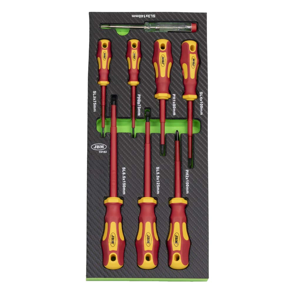 MODULE D'OUTILS VDE EN FIBRE DE CARBONE, PLATEAU EN EVA - 8 PIÈCES