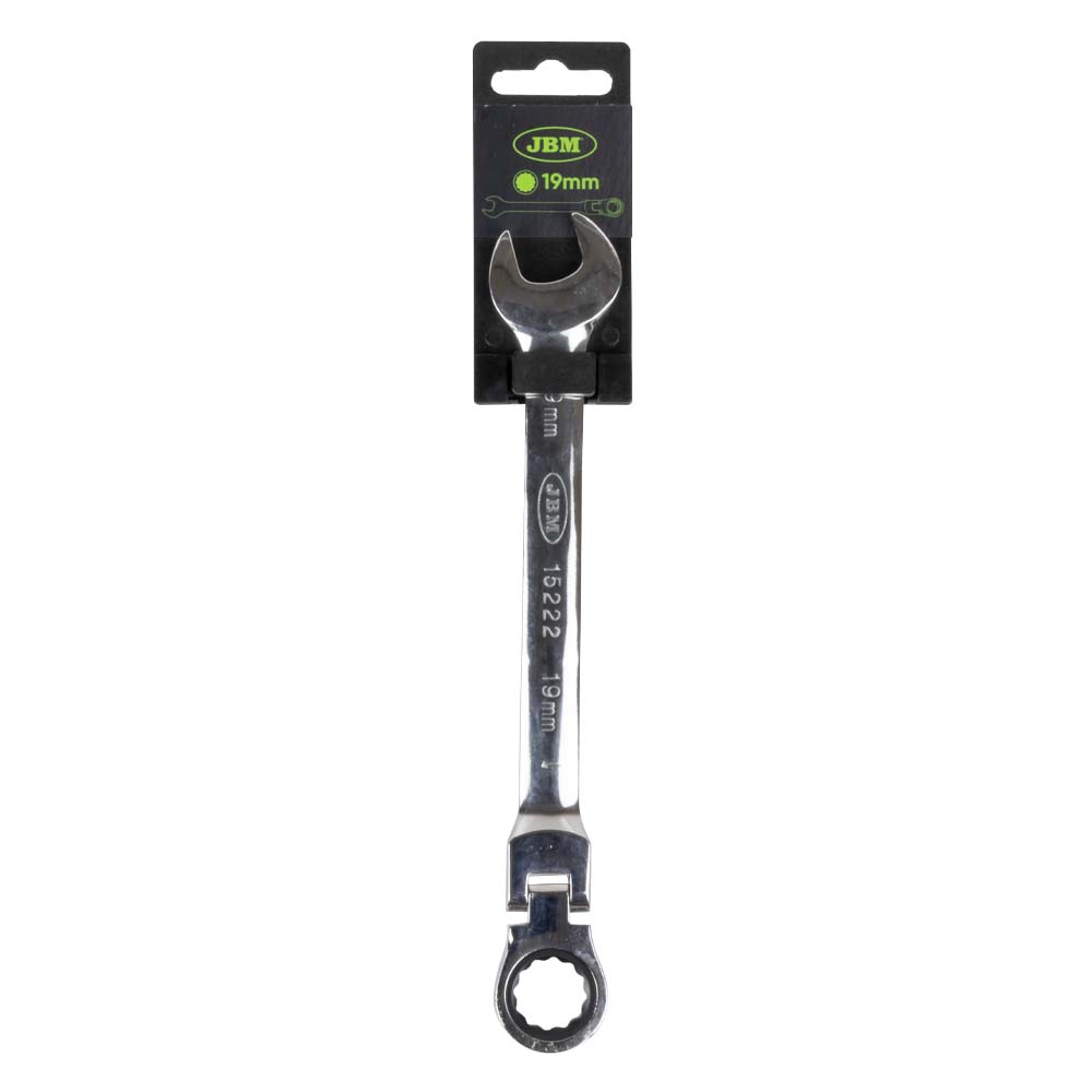 CLÉ MIXTE TÊTE FLEXIBLE 19 MM – REVÊTEMENT MIROIR