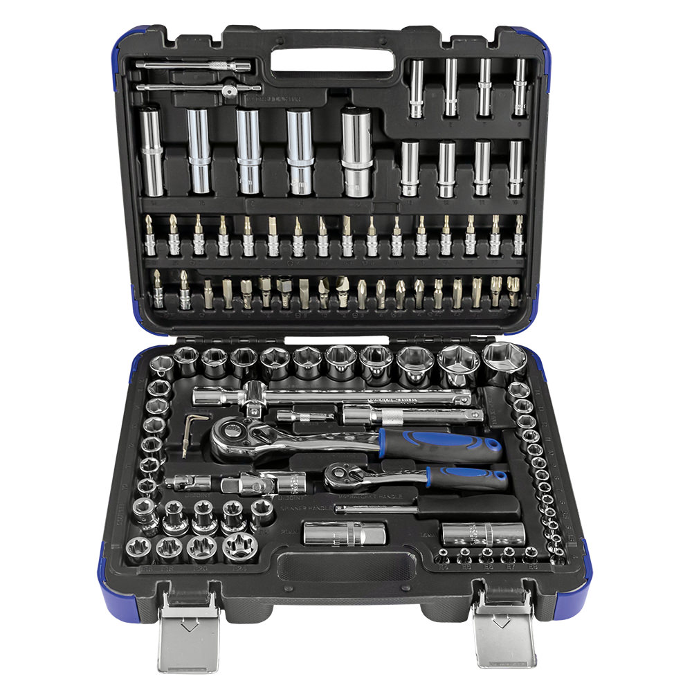 COFFRET DE DOUILLES 108 PIÈCES 6 PANS - CHROME