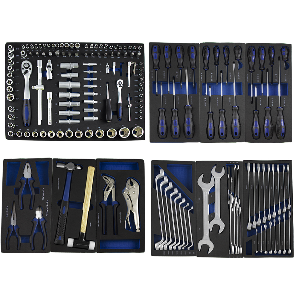 JEU DE PLATEAUX À OUTILS POUR CHARIOT À OUTILS SUR ROUES - BLEU