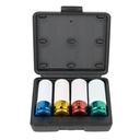 JEU DE 4 DOUILLES A CHOC 1/2" SPÉCIALES EXTRACTION DE  ROUES