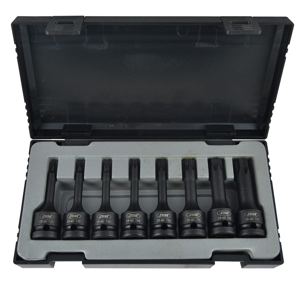 JEU DE 8 DOUILLES A CHOC TORX DE 1/2"