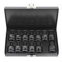 JEU DE 13 DOUILLES À CHOC DE 1/2" 6 PANS ET TORX