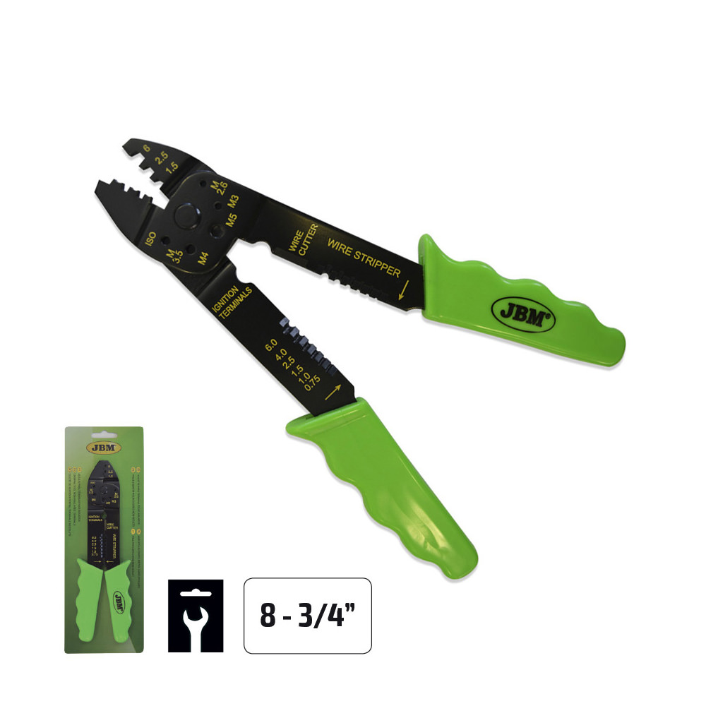 PINCE À SERTIR POUR COSSES NON ISOLÉES 8-3/4"