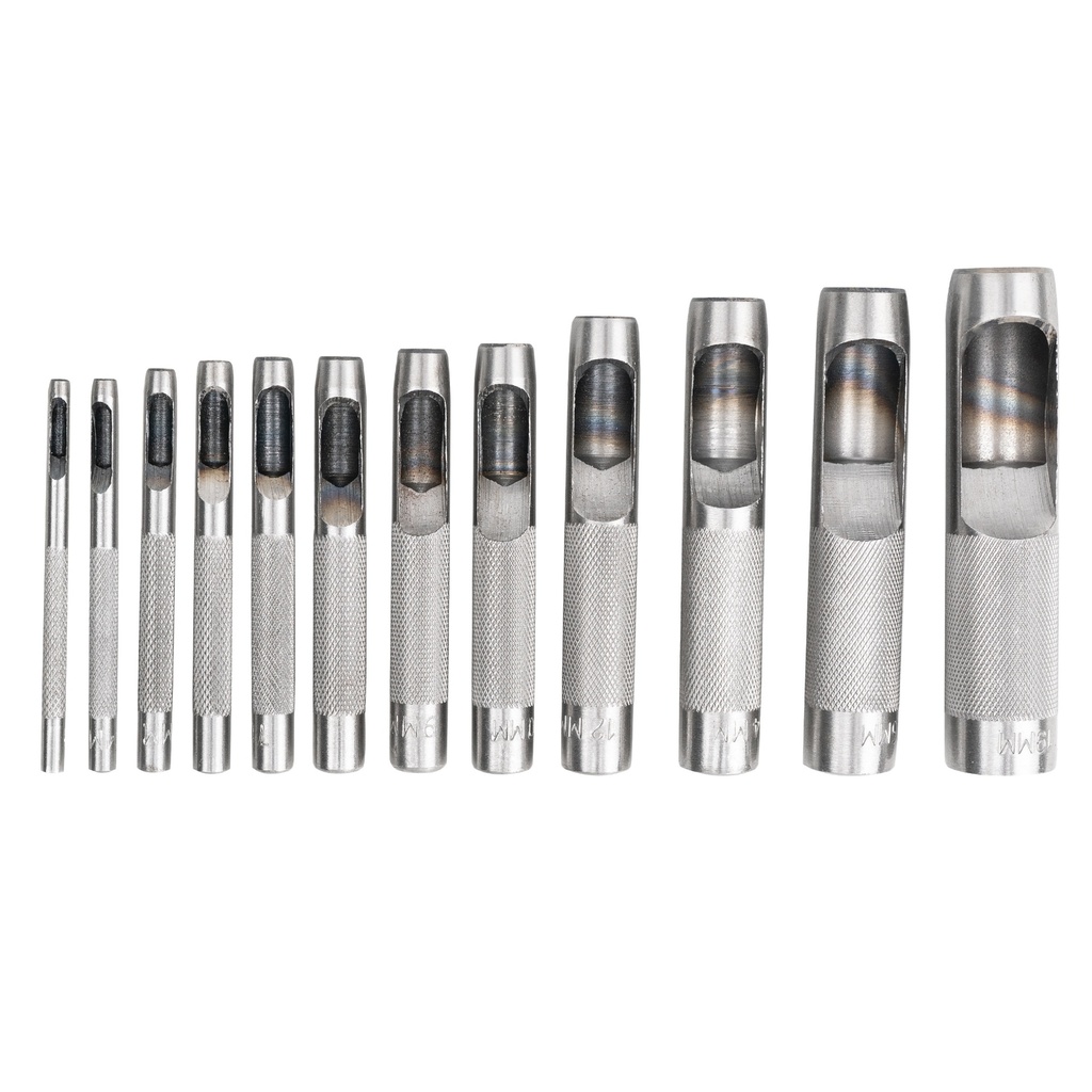 LOT DE 12 POINÇONS CREUX - METRIQUE