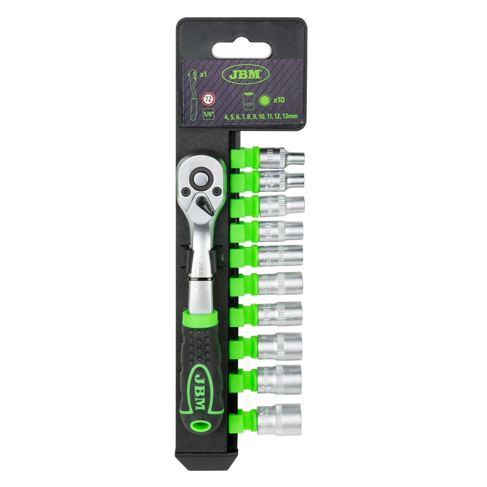 CLIQUET 72 DENTS DE 1/4" AVEC DOUILLES 12 PANS