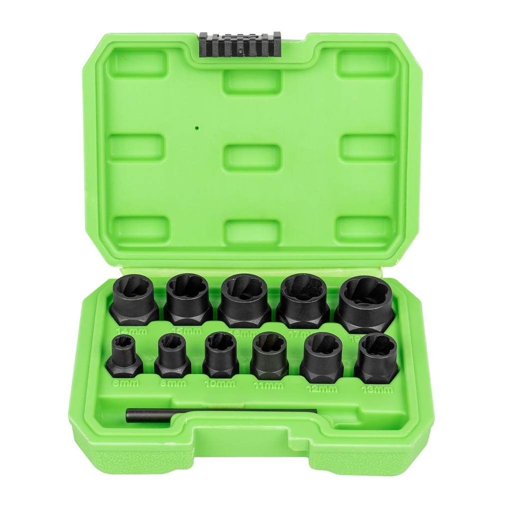 COFFRET DE DOUILLES TWIST 3/8" EXTRACTION D'ECROUS ENDOMMAGÉS 6-19MM