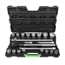 COFFRET D'OUTILS AVEC 21 PIÈCES DOUILLE HEXAGONALE 3/4" ZINGUÉE
