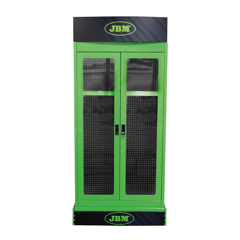 PRÉSENTOIR D'OUTILLAGES + PORTE-AFFICHAGE AVEC ILLUMINATION ET PORTE
