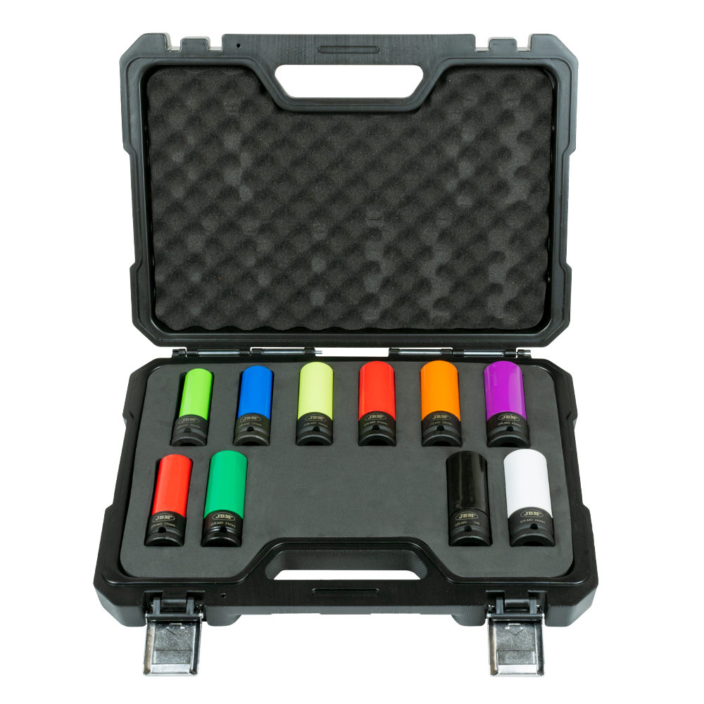 JEU DE 10 DOUILLES D'IMPACT POUR EXTRACTION DE ROUES 1/2"