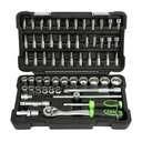 KIT D'OUTILS 3/8" 59 PIÈCES AVEC DOUILLES À 12 ARÊTES ZINGUÉES