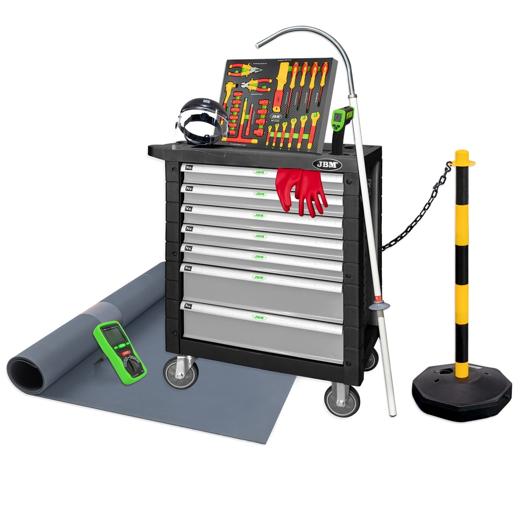 SERVANTE À OUTILS 7 TIROIRS GRIS SPÉCIAL VDE