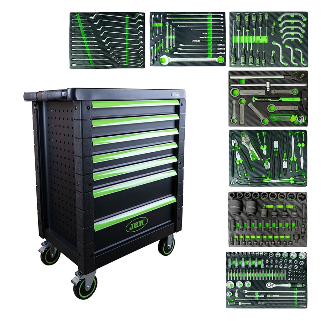 SERVANTE À OUTILS 7 TIROIRS VERT SPÉCIAL CAMIONS