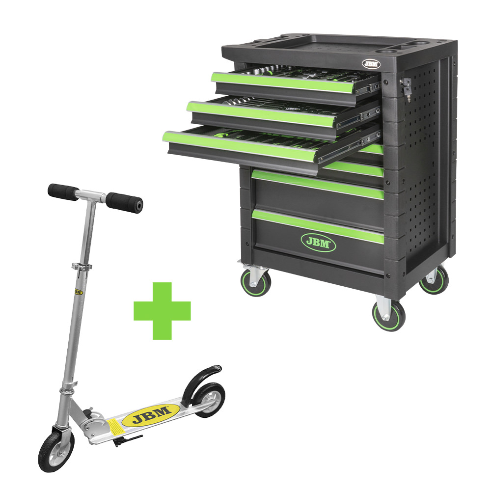 53904 SERVANTE D'OUTILS 7 TIROIRS - VERD + 53504 SCOOTER